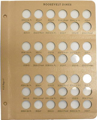Roosevelt Dimes w/ Proof Replacement Page 7 2023-S Sil Pr - 2034-P