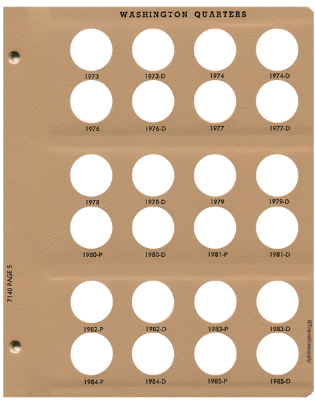 Washington Quarters Replacement Page 5 1973-1985-D