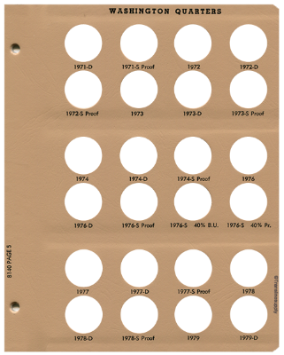 Washington Quarters with Proof Replacement Page 5 1971-D-1979-D