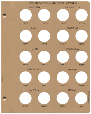 Statehood Quarters Replacement Page 5 2007 P - 2008 D