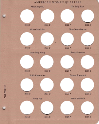 American Women Quarters Replacement Page 2022 P - 2023 D