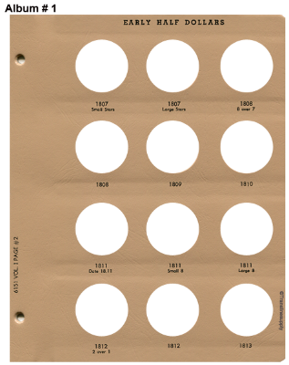 Early Half Dollar Vol 1 Replacement Page 2 1828-1832