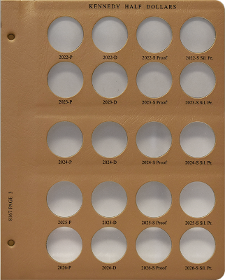 Kennedy Half w/Proof Replacement Page 3 2022 P - 2026 S.Sil Pr