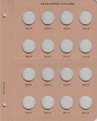 Sacagawea Dollars Replacement Page 4, 2024 P - 2031 D