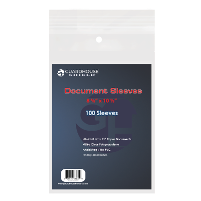 Shield Sleeve for Standard 8.5 x 11 Document
