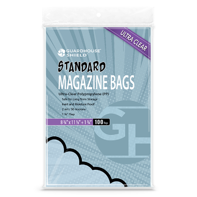 Shield Bag for Standard Magazines - 8 3/4 x 11 1/8 + 1 3/4 flap