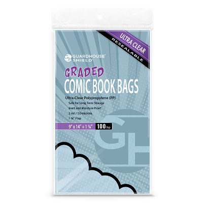 Shield Resealable Bag for Graded Comic Books - 9x14