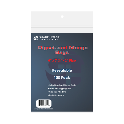 Shield Resealable Bag for Digest or Manga Books  6 x 7 5/8