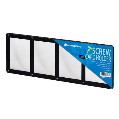 4 Card Screw Card Holder 35 pt - Black Border
