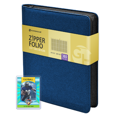 9 Pocket Zipper Folio for Sentry Card Holders - Blue Denim