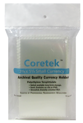 Coretek Small Currency Sleeve 5 1/4 x 3 1/8 - 50 pack