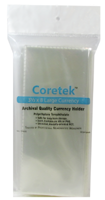 Coretek Large Currency Sleeve 8 x 3 1/2- 50 pack