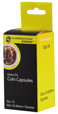Quarter (24.3mm) Direct-Fit EvoCore Coin Capsules - 10 Pack
