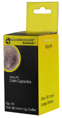 Large Dollar (38.1mm) Direct-Fit EvoCore Coin Capsules - 10 Pack