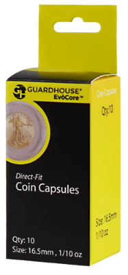 1/10 oz Gold Eagle Direct-Fit EvoCore Coin Capsules - 10 Pack