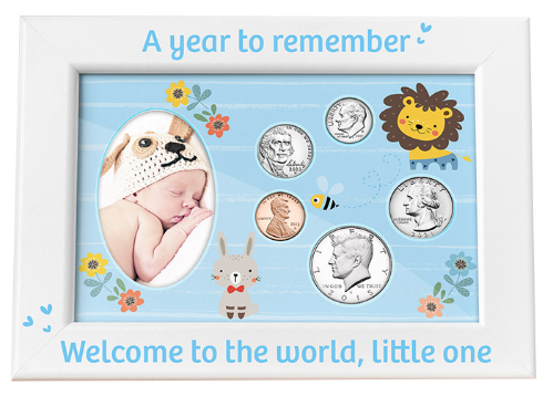 Babys First Year Coin & Photo Frame (Boy)
