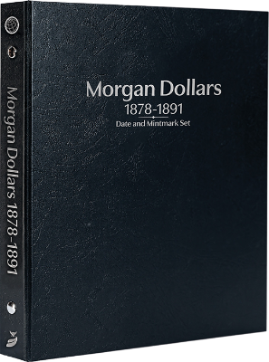 Morgan Dollars 1878-1891, Date & Mintmark Set P, S, CC, & O (Black)