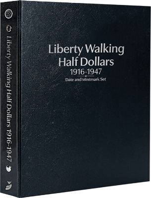 Liberty Walking Half Dollars 1916-1947, Date & Mintmark Set P, D & S (Black)