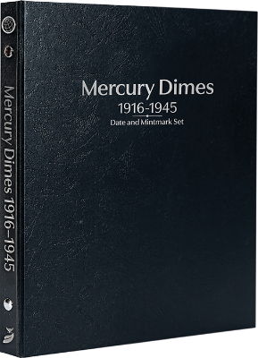 Mercury Dimes 1916-1945, Date & Mintmark Set P, D & S (Black)