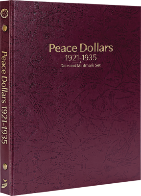 Peace Dollars 1921-1935, Date & Mintmark Set P, D & S (Burgundy)