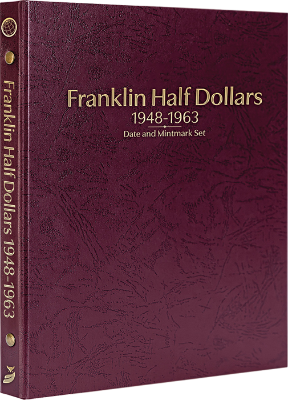 Franklin Half Dollars 1948-1963, Date & Mintmark Set P, D & S (Burgundy)