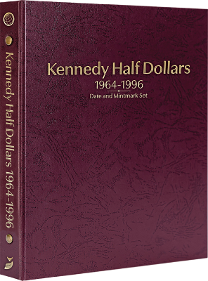 Kennedy Half Dollars 1964-1996, Date & Mintmark Set P, D & S (Burgundy)