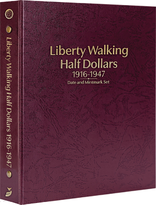 Liberty Walking Half Dollars 1916-1947, Date & Mintmark Set P, D & S (Burgundy)