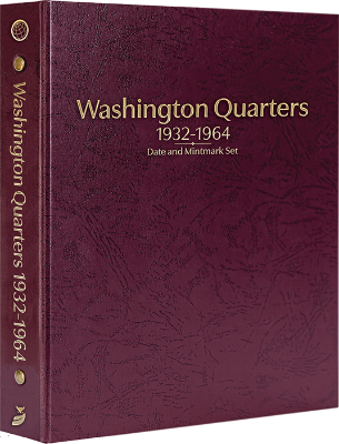 Washington Quarters 1932-1964, Date & Mintmark Set P, D & S (Burgundy)