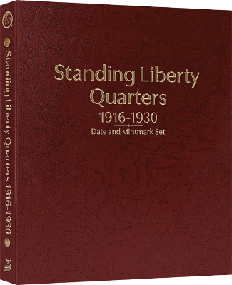 Standing Liberty Quarters: 1916-1930 Date and Mintmark Set (Burgundy)