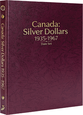 Canada Silver Dollars: 1935-1967 Date & Mintmark Set (Burgundy)