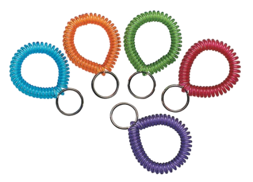 Key and Card Wrist Coils - Assorted Colors