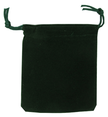 Velour Drawstring Pouch - 2.75x3.25 Green