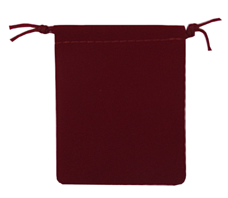 Velour Drawstring Pouch - 2.75x3.25 Maroon