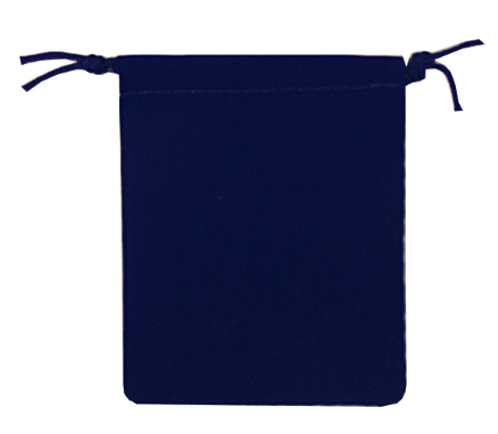 Velour Drawstring Pouch - 2.75x3.25 Navy Blue