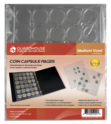 Coin Capsule Page - Medium (PET Vac Form)
