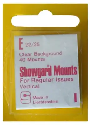 22x25mm Showgard Mounts - Pre-cut Singles (Clear)
