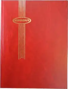 Supersafe Stockbook - 64 Black Pages (Red Padded Cover)