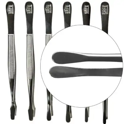 Straight Tip Nickel Tongs 6"
