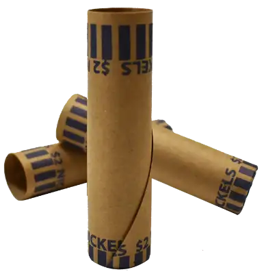 Preformed Tube Coin Wrappers - Nickel