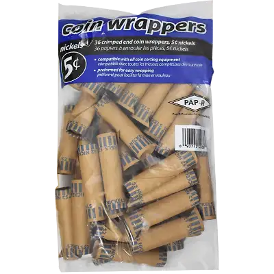 36 Nickel Preformed Coin Wrappers