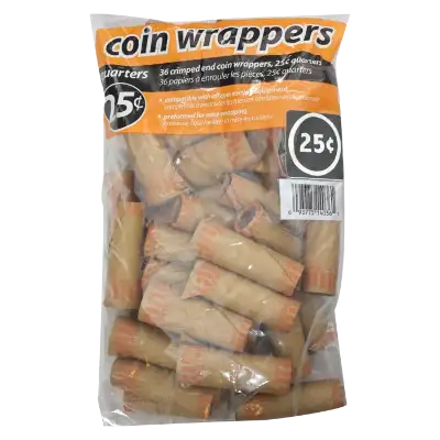 36 Quarter Preformed Coin Wrappers