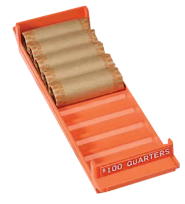 Quarter Interlocking Coin Roll Trays