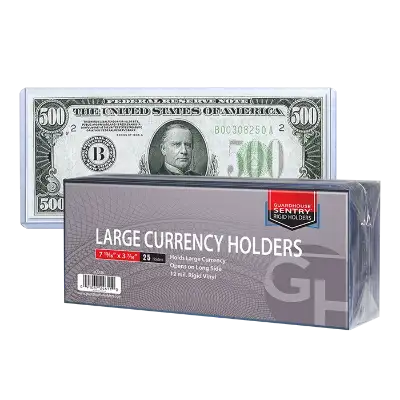 Large Currency Sentry Holders - 7 13/16x3 7/16
