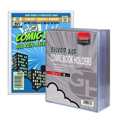 Silver Comic Book Sentry Holders - 7.56" x 11" x 5mm