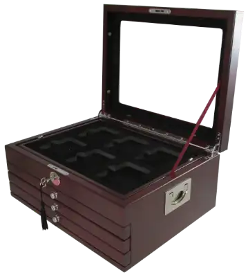 Multi-tray, Wood Deluxe Glass-top, Latch Key (24 Slabs)