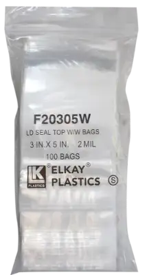 Zip Lock Bag - Write On - 3x5 (2 Mil)