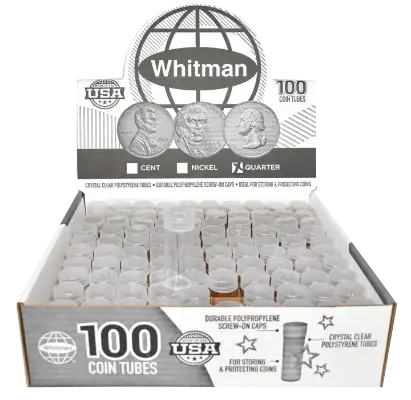 Round Coin Tube-Quarter, 100/box