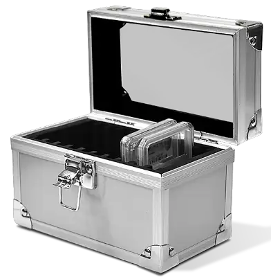 Falcon Series 10 Slab Box - Clear Top - Aluminum Finish