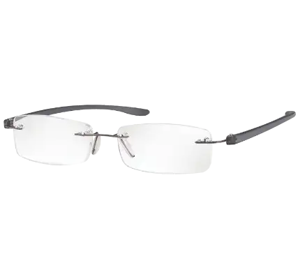 Rimless Magnifying Eye Glasses +2.5 (Anthracite Large)