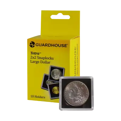 Large Dollar 2x2 Tetra Snaplock Coin Holder - 10 per pack